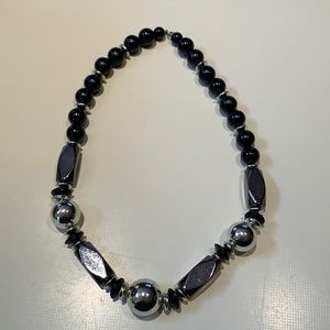 Black/silver necklace